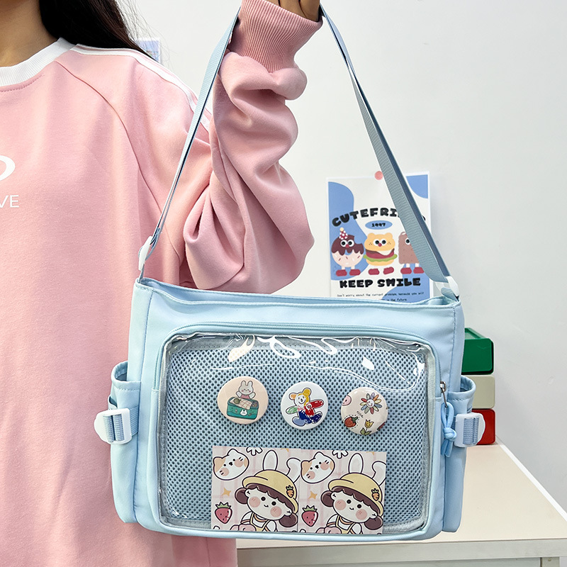 Anime Tote Bag - Transparent Badge Display Tote Bag Preppy