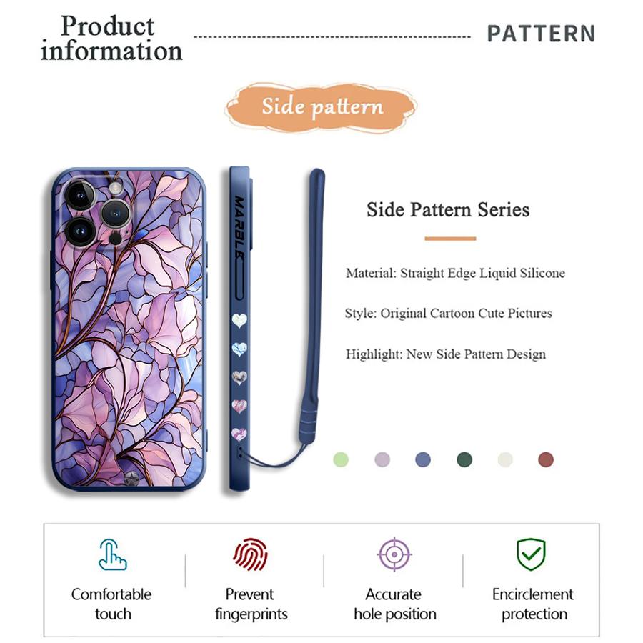Flower Marble Phone Case for i - đánh giá và giá Lanyard Anime Logo