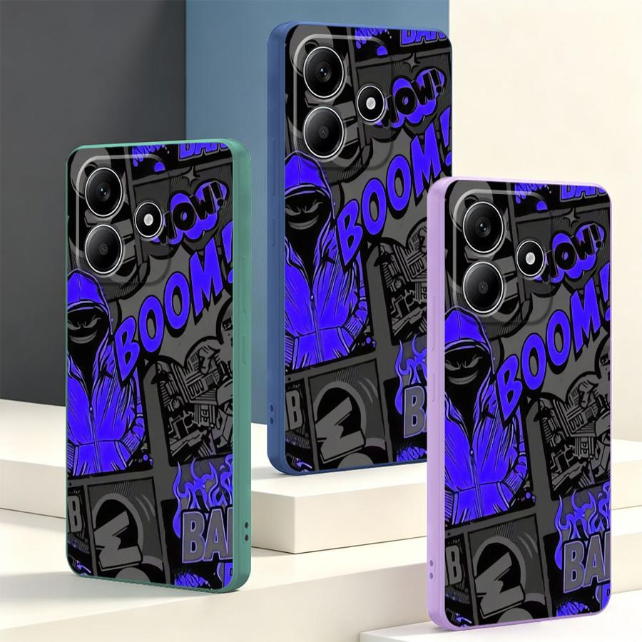 Graffiti Blue Comic Print Case - đánh giá và giá Lanyard Anime Logo
